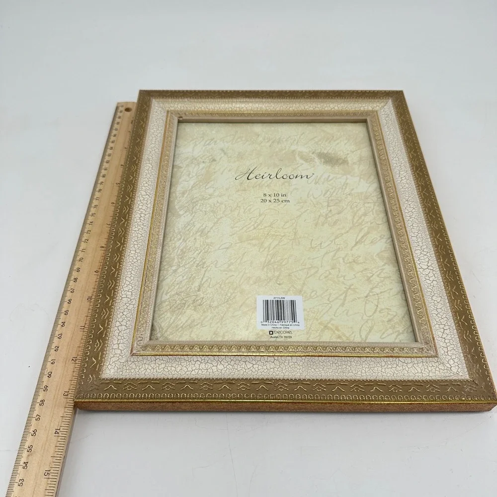 Heirloom 8x10 Gold and Cream Crackle Finish Ornate‎ Picture Frame 2711LSW